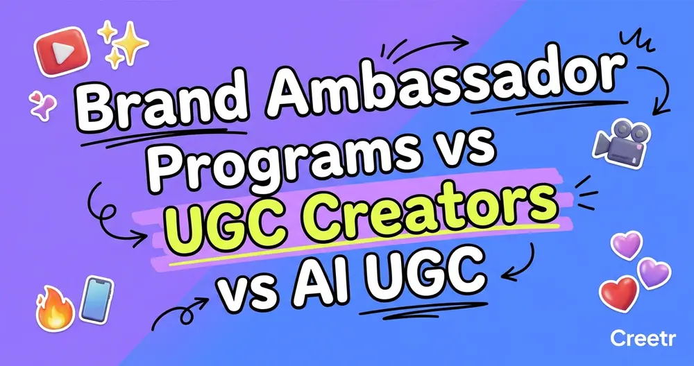 Brand Ambassador Programs vs UGC Creators vs AI UGC